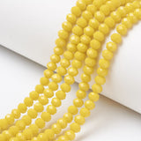 10 Strands Yellow Briolette Crystal Beads Faceted Rondelle Glass Beads 8mm Tiny Loose Crystals 620pcs for Bracelets Jewelry Maki