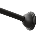 Moen Matte Black 54 to 72Inch Adjustable Fixed Mount Single Curved Shower Curtain Rod for Bathroom, CSR2160BL