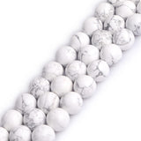 GEM-Inside Howlite Gemstone Loose Beads 14MM White Round Crystal Energy Stone Power for Jewelry Making 15