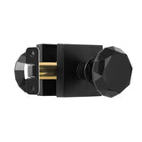 HIEMEY Matte Black Glass Crystal Door Knobs Interior, Modern Black Diamond Passage Square Clear Door Knobs for Closet Hallway