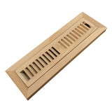 Homewell Oak Floor Register, Flush Mount, 2x10 Inch with Damper, Unfinished