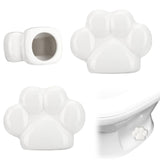 Honeydak 2 Pack Toilet Bolt Caps Decorative White Paw Print Toilet Bolt Screw Covers Cute Ceramic Bathroom Decor Fun Themed Gadg