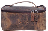 KomalC Genuine Unisex Vanity Leather Dopp kit Travel Toiletry Bag Shaving Kit