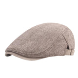 Mastyle MenS Herringbone Beret Warm Cap For MiddleAged And Elderly Cap For Everyday Wear Light Khaki