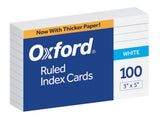 Oxford Ruled Index Cards, 3 x 5, White, 100Pack (31)