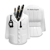 Gifteeng Personalized Doctor Coat Pen Stand Name Engraved. For Doctors, Surgeons, Medico, Dr. & Medical Aspirants. Best Gifts