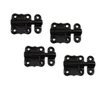 QCAA Deco Sliding Barrel Bolt Durable Steel Constuction, 2'', Black Coated, 4 Pack, Made in Taiwan