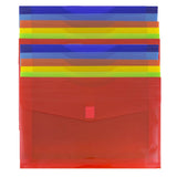 JAM PAPER Plastic Expansion Envelopes with Hook & Loop Closure - Letter Booklet - 9 3/4 x 13 with 2 Inch Expansion - Assorted Co
