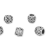 20pcs Cute Double Crown Large Hole Round Beads (4.5mm Hole) Antique Silver