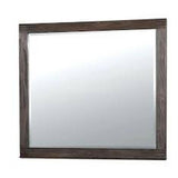 Benzara Beveled, Brown Rexburg Transitional Style Mirror, Dark Gray