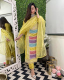 Anni Designer Women'S Rayon Viscose Straight Embroidered Kurta With Pant & Dupatta (Art Lemon-Vks01_M_Green_Medium),Green,M,,,