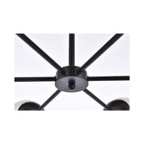 Elegant Lighting Living District Briggs 6-Light Mid-Century Metal Pendant In Black And White