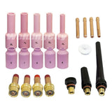 WeldingCity 22-pcs Accessory Kit (.040-1/16-3/32-1/8) Collet-Gas Lens-Cup (Regular & Long)-Gasket-Back Cap for Gas Lens Setup TI