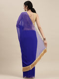 Gosriki Women'S Nazmin Chiffon Solid Gotta Patti Saree With Blouse Piece (Nazmin Dark Blue-Go_Dark Blue),Dark Blue,,B0B1MKX6FN