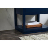 Elegant Decor Larkin 24 Solid Wood Mdf Single Bathroom Vanity In Blue