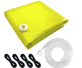 5 x 10ft Ceiling Leak Diverter with Hose and Grommets Heavy Duty Roof Leak Diverter White Leak Diverter Tarp with Hose Water Div