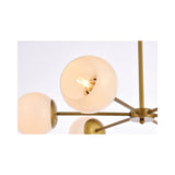 Living District Briggs 6-Light Mid-Century Metal Pendant In Brass And White