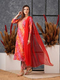 Gosriki Women'S Cotton Blend Straight Printed Kurta With Pant & Dupatta (Vedhabali Pink-Nw-Gs_L_Pink_Large),Pink,,B0D5VKYJT4
