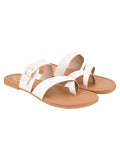 Shoetopia Stylish Side Buckle Detailed White Flats For Women & Girls /Uk7,White,7,B0C3RJDJ8S
