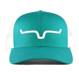 Kimes Ranch Unisex Weekly Upgrade 110 3D Embroidered Horns Adjustable Snapback OneSize Hat Teal/White