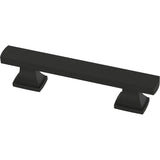 FRANKLIN BRASS Tiered Foot (10-Pack) Cabinet Handles 3 Hole Center Pulls | Matte Black Hardware Kitchen Door, Drawers, Dressers,