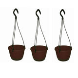 Hug A Plant |Tuka 20Cm Round Single Tier Hanging Plastic Pot For Home & Garden (Coffee, 20Cm|8 Inch, Pack Of 3)