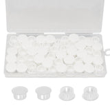 Tugermoola 50PCS White Plastic Hole Plugs Plastic Plugs for Round Holes Filler Door Screw Hole Plugs 1/2