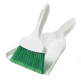 Libman Commercial 1031 Dust Pan with Whisk Broom, Polypropylene, 10inch Wide Pan, White with Green Bristles (Pack of 6)