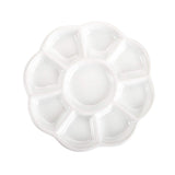 LSYXOS Ceramic Paint Palette, 9Well Porcelain Watercolor Palette, Gouache & Acrylic Painting Palette, Flower Design, White