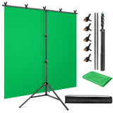 YAYOYA Green Screen Backdrop Stand Kit, 5x6.5FT Portable Greenscreen