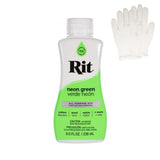 Rit Dye - Liquid Fabric Dye for Crafting, Clothing, and D cor - 8 oz. Bottle - Neon Green (Gloves Included)