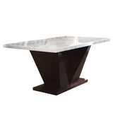 Benzara Dining Set One Size White and Brown