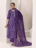Libas Women'S Cotton Kurta Sets (400048O_Purple_M)