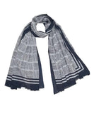 Cashmere Craft 100% Pure Cotton Striped Printed Scarf/Stole For Women For Summer