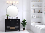 Living District Gene Industrial Mid-Century Modern 4 Light Entryway And Bathroom Wall Sconce In Chrome And Frosted White Glass