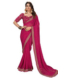 Satrani Womens Pure Georgette Saree (3252S589N_Rani Pink4)