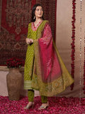 Anni Designer Women'S Rayon Viscose Printed Straight Kurta With Pant & Dupatta (Subhi Mehandi-Vks04_L_Mehandi_Large),Mehandi,L,Vicose Rayon,Regular,