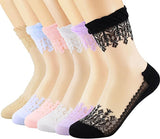 Hrbs Transparent Ultra Thin Lace Fishnet Socks Elastic Short Mesh Sheer Socks For Women/Ladies/Girls For Casual, Formal, Party,