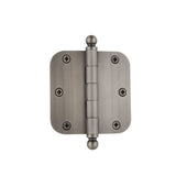 Grandeur Hardware 808996 3.5 Ball Tip Residential Hinge with 5/8 Radius Corners, 3.5 x 3.5, Antique Pewter