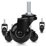 8T8 Replacement Chair Caster Wheels 2 inch, Quiet and Smooth Rolling,Heavy Duty Wheels with Threaded Stem 5/16'', Safe for Wood