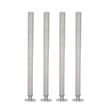 AmGood Galvanized Steel Leg for Work Tables | Set of 4 Legs (24 Legs 4 Pack, Flanged Feet)