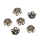 100pcs Filigree Flower 10mm (0.4 Inch) Bead Caps Tarnish Resistant Antique Bronze Plated End Caps DIY Craft Jewelry Making CF47-