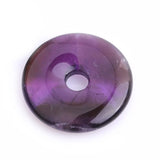 GEM-Inside Natural 30mm Amethyst Quartz Rings Donuts Stone Handmade Round Energy Stone Beads for Jewelry Making Jewelry Beading