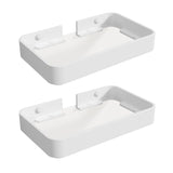 Z metnal Small Glass Bathroom Shelves, White Floating Wall Shelf, Mini Wall Mounted (White Clear Glass, 8 inch/20cm)