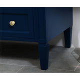 Elegant Decor Park Avenue 42 Metal Mdf Marble Single Bathroom Vanity In Blue