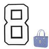 TOYORK Bag Charms for Bogg Bag,Decorative Bog bag Accessories Insert Number Charm for Original Bog Rubber Beach Tote White Numbe