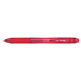 Pentel BLN105B EnerGelX Retractable Roller Gel Pen, 5mm, Red Barrel/Ink, Dozen