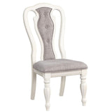 Acme Florain Wooden Side Chairs in Gray and Antique White (Set of 2)
