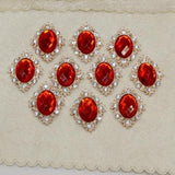 ATORSE 20x10pcs Rhinestone Flat Back Beads Button Scrapbook Embellishment Red
