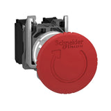 22Mm Metal Push Button Emergency Mushroom 40MM Red, 2Nf Xb4Bs8444, Schneider Electric